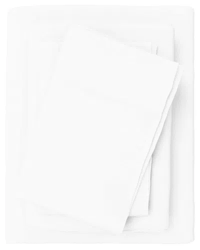 Linery & Co Solid 100% Turkish Cotton Flannel Sheet Set In White