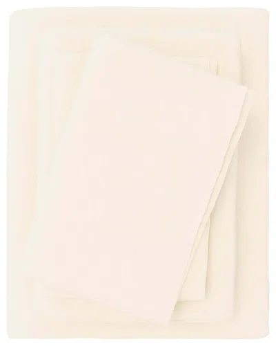 Linery & Co Solid 100% Turkish Cotton Flannel Sheet Set In Neutral