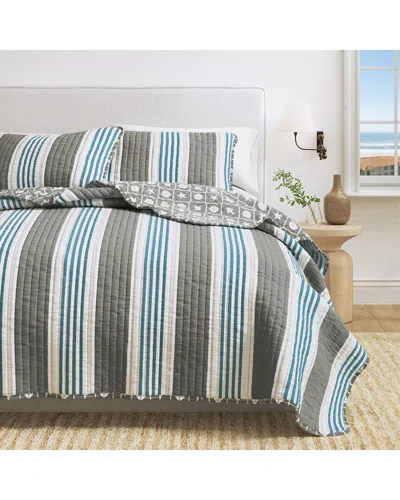 Linery & Co . St. Croix Coastal Striped Quilt Set In Multi