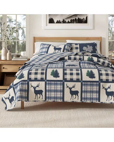 Linery & Co . Stonehurst Rustic Lodge All-season Quilt Set In Blue