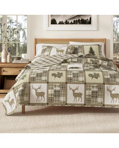 Linery & Co . Stonehurst Rustic Lodge All-season Quilt Set In Green