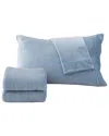 Linery & Co Ultra Soft & Cozy Velvet Plush Fleece Printed Sheet Set In Blue