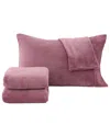 Linery & Co Ultra Soft & Cozy Velvet Plush Fleece Printed Sheet Set In Pink