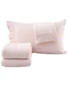Linery & Co Ultra Soft & Cozy Velvet Plush Fleece Printed Sheet Set In Pink