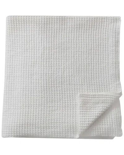 Linery & Co Waffle Weave Textured Cotton Blanket In White