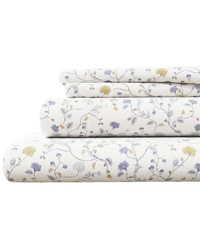 Linery & Co Winter Florals 100% Turkish Cotton Flannel Sheet Set