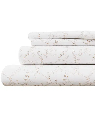Linery & Co Winter Florals 100% Turkish Cotton Flannel Sheet Set