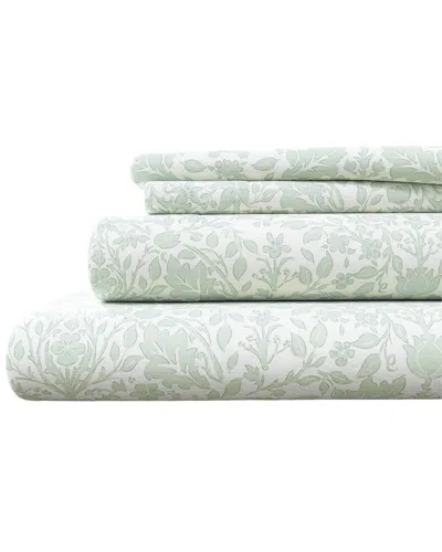 Linery & Co Winter Florals 100% Turkish Cotton Flannel Sheet Set