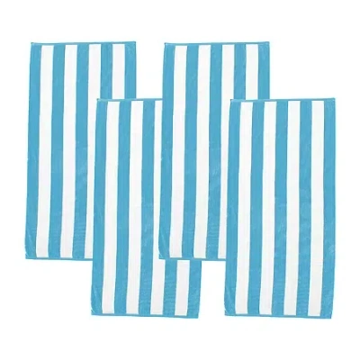 Linery Cabana Stripe 4-pc. Quick Dry Beach Towel In Blue