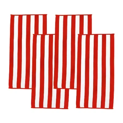 Linery Cabana Stripe 4-pc. Quick Dry Beach Towel In Red
