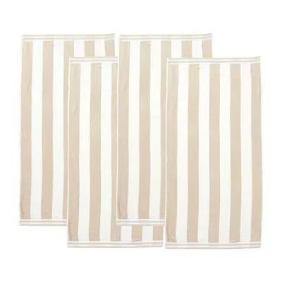 Linery Cabana Stripe 4-pc. Quick Dry Beach Towel In Sand