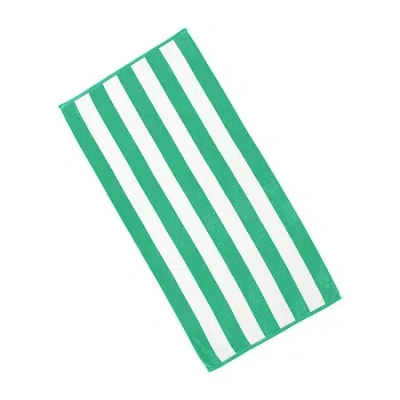Linery Cabana Stripe Oversized Quick Dry Beach Towel In Green
