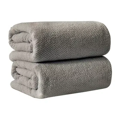 Linery Cotton 2 Pc Oversized 2-pc. Bath Sheet In Gray