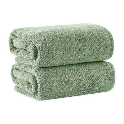 Linery Cotton 2 Pc Oversized 2-pc. Bath Sheet In Green