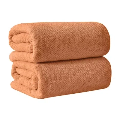 Linery Cotton 2 Pc Oversized 2-pc. Bath Sheet In Orange