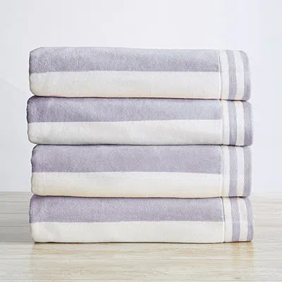 Linery Cotton Cabana 4-pc. Quick Dry Beach Towel In Purple