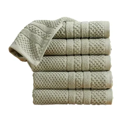 Linery Cotton Checkered Weave 6-pc. Quick Dry Bath Towel Set In Gray