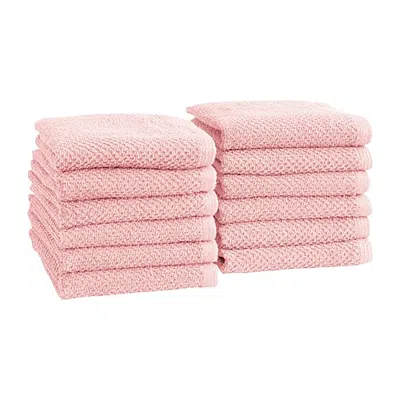 Linery Cotton Loop Textured 12-pc. Quick Dry Washcloth In Pink
