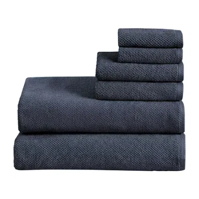 Linery Cotton Loop Textured 6-pc. Quick Dry Bath Towel Set In Blue