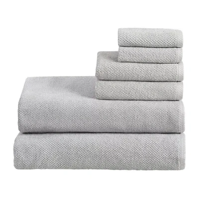 Linery Cotton Loop Textured 6-pc. Quick Dry Bath Towel Set In Gray