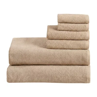 Linery Cotton Loop Textured 6-pc. Quick Dry Bath Towel Set In Sand
