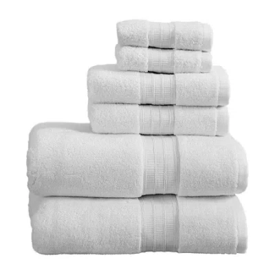 Linery Cotton Plush 6-pc. Quick Dry Bath Towel Set In White