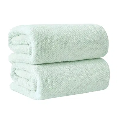 Linery Cotton Quick-dry Oversized 2-pc. Bath Sheet In Blue
