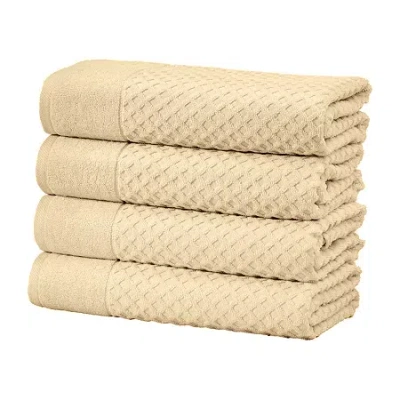 Linery Cotton Quick-dry Textured 4 Pc Bath Towels In Neutral