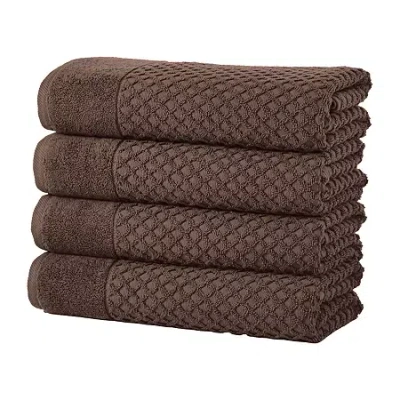Linery Cotton Textured 4-pc. Quick Dry Bath Towel In Brown