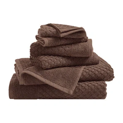 Linery Cotton Textured 6-pc. Quick Dry Bath Towel Set In Brown