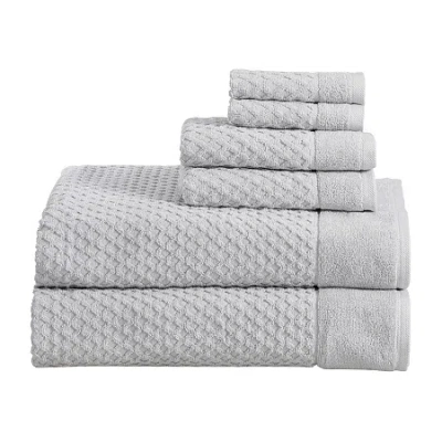 Linery Cotton Textured 6-pc. Quick Dry Bath Towel Set In Gray