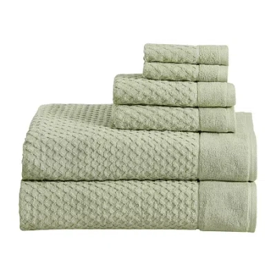 Linery Cotton Textured 6-pc. Quick Dry Bath Towel Set In Green