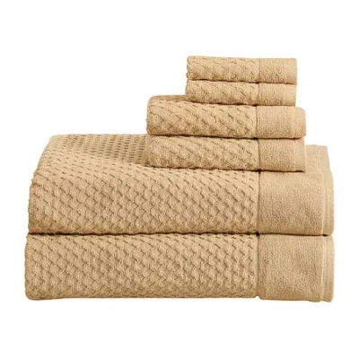 Linery Cotton Textured 6-pc. Quick Dry Bath Towel Set In Sand