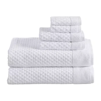 Linery Cotton Textured 6-pc. Quick Dry Bath Towel Set In White