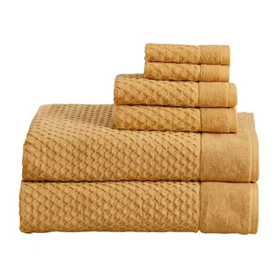 Linery Cotton Textured 6-pc. Quick Dry Bath Towel Set In Yellow