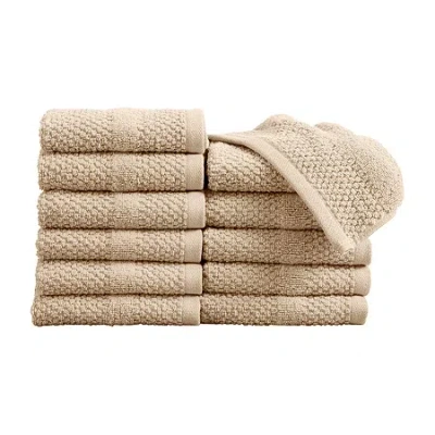 Linery Cotton Textured Weave 12-pc. Quick Dry Bath Towel Set In Brown