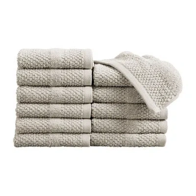 Linery Cotton Textured Weave 12-pc. Quick Dry Bath Towel Set In Gray