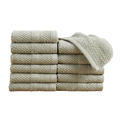 Linery Cotton Textured Weave 12-pc. Quick Dry Bath Towel Set In Gray