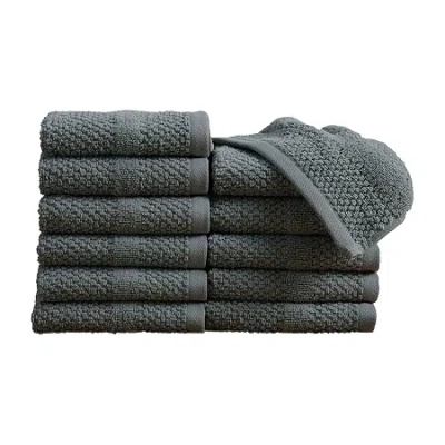 Linery Cotton Textured Weave 12-pc. Quick Dry Bath Towel Set In Gray