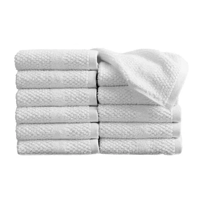 Linery Cotton Textured Weave 12-pc. Quick Dry Bath Towel Set In White