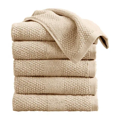 Linery Cotton Textured Weave 6-pc. Quick Dry Bath Towel Set In Brown