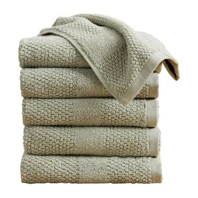 Linery Cotton Textured Weave 6-pc. Quick Dry Bath Towel Set In Gray