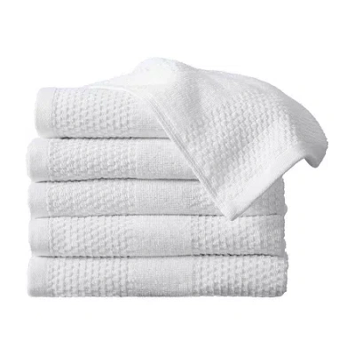 Linery Cotton Textured Weave 6-pc. Quick Dry Bath Towel Set In White