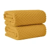 Linery Cotton Waffle 2 Pc Oversized 2-pc. Bath Sheet In Yellow