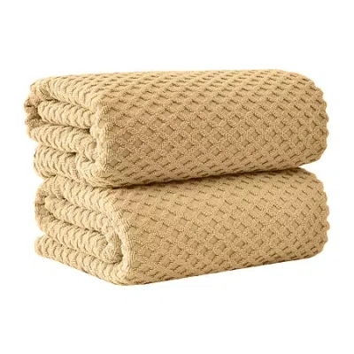 Linery Cotton Waffle Oversized 2-pc. Bath Sheet In Animal Print