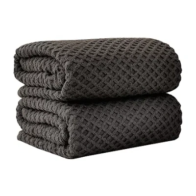 Linery Cotton Waffle Oversized 2-pc. Bath Sheet In Animal Print