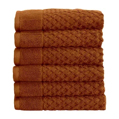 Linery Diamond 6-pc. Hand Towel In Brown
