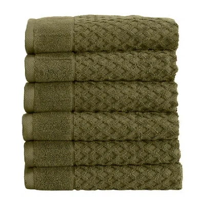 Linery Diamond 6-pc. Hand Towel In Green