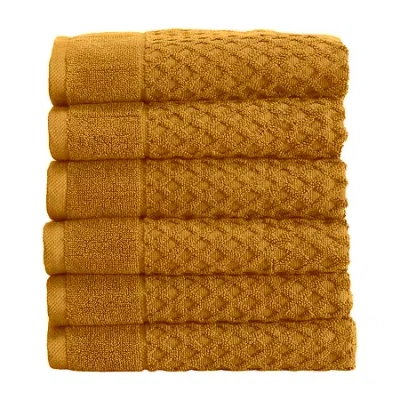 Linery Diamond 6-pc. Hand Towel In Yellow