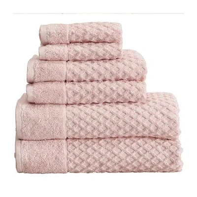 Linery Diamond 6-pc. Quick Dry Bath Towel Set In Pink